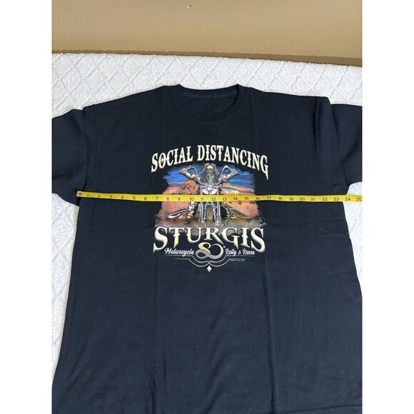 Sturgis Motorcycle Bike Rally Races 2020 COVID Social Distancing 2 Sided Tee XL - Picture 13 of 13